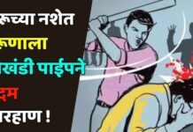 दारूच्या नशेत तरूणाला लोखंडी पाईपने बेदम मारहाण