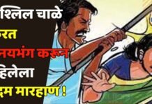 अश्लिल चाळे करत विनयभंग करून महिलेला बेदम मारहाण