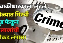 दुचाकीधारकाला लुटले : डोळ्यात मिरची पूड फेकून ५ लाखांची रोकड लंपास!
