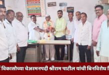 पिचर्डे विकासोच्या चेअरमनपदी श्रीराम पाटील यांची बिनविरोध निवड