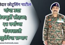सुभेदार छोटूसिंग पाटील यांचा उद्या सेवापूर्ती सोहळा; २४ वर्षांच्या गौरवशाली राष्ट्रसेवेचा सन्मान