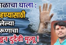 काळाचा घाला : पोहण्यासाठी गेलेल्या तरूणाचा बुडून दुदैवी मृत्यू !