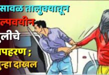 भुसावळ तालुक्यातून अल्पवयीन मुलीचे अपहरण ; गुन्हा दाखल