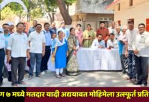 प्रभाग ७ मध्ये मतदार यादी अद्ययावत मोहिमेला उत्स्फूर्त प्रतिसाद