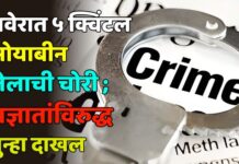 रावेरात ५ क्विंटल सोयाबीन तेलाची चोरी ; अज्ञातांविरुद्ध गुन्हा दाखल