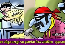 बंद घर फोडून घरातून ५७ हजारांचा ऐवज लांबविला : गुन्हा दाखल !