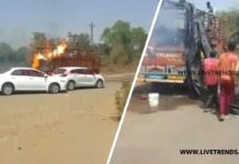 धावत्या ट्रकला लागली भीषण आग; अग्निशमन विभागाकडून आग आटोक्यात !