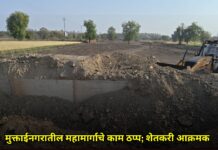 मुक्ताईनगरातील महामार्गाचे काम ठप्प; शेतकरी आक्रमक