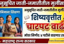 अनुसूचित जाती-जमातीतील मुलींसाठी शिष्यवृत्तीत चारपट वाढ