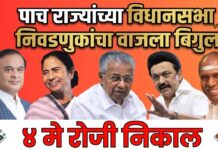 पाच राज्यांच्या विधानसभा निवडणुकांचा वाजला बिगुल; ४ मे रोजी निकाल