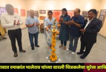 जळगावात रमाकांत भालेराव यांच्या वारली चित्रकलेचा सुरेख आविष्कार
