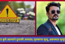 रस्त्यात कुत्रे आल्याने दुचाकी अपघात; युवकाचा मृत्यू, अकस्मात मृत्यूची नोंद