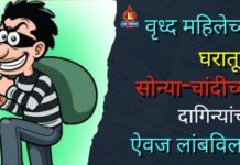 वृध्द महिलेच्या घरातून सोन्या-चांदीच्या दागिन्यांचा ऐवज लांबविला !