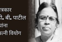 पत्रकार डी. बी. पाटील यांना पत्नी वियोग