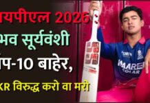 आयपीएल 2026 : वैभव सूर्यवंशी टॉप-10 बाहेर, KKR विरुद्ध करो वा मरो