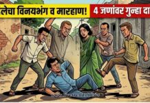 महिलेचा विनयभंग करून पतीसह केली बेदम मारहाण; चौघांवर गुन्हा दाखल