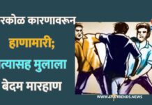किरकोळ कारणावरून हाणामारी; पित्यासह मुलाला बेदम मारहाण