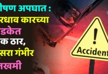 भीषण अपघात : भरधाव कारच्या धडकेत एक ठार, दुसरा गंभीर जखमी