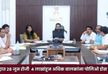 जिल्ह्यात २८ जून रोजी ४ लाखांहून अधिक बालकांना पोलिओ डोस देणार