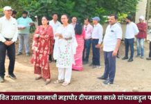 प्रस्तावित उद्यानाच्या कामाची महापौर दीपमाला काळे यांच्याकडून पाहणी