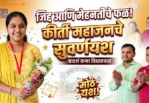 जिद्द आणि मेहनतीचे फळ! कीर्ती महाजनचे आदर्श कन्या विद्यालयात सुवर्णयश