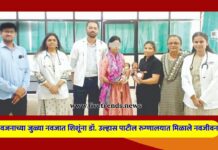 कमी वजनाच्या जुळ्या नवजात शिशूंना डॉ. उल्हास पाटील रुग्णालयात मिळाले नवजीवन