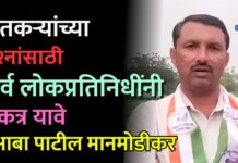 शेतकऱ्यांच्या प्रश्नांसाठी सर्व लोकप्रतिनिधींनी एकत्र यावे – आबा पाटील मानमोडीकर