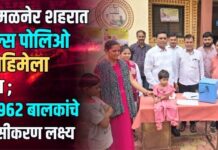 अमळनेर शहरात पल्स पोलिओ मोहिमेला वेग ; १२९६२ बालकांचे लसीकरण लक्ष्य
