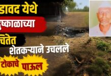अडावद येथे दुष्काळाच्या चिंतेत शेतकऱ्याने उचलले टोकाचे पाऊल