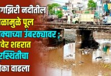 नागझिरी नदीतील गाळामुळे पूल धोक्याच्या उंबरठ्यावर ; रावेर शहरात पूरस्थितीचा धोका वाढला