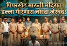 पिंपरखेड मारुती मंदिरात डल्ला मारणारा चोरटा जेरबंद !