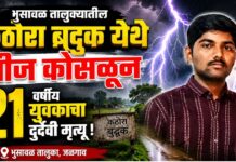 भुसावळ तालुक्यात वीज कोसळून 21 वर्षीय युवकाचा दुर्दैवी मृत्यू !
