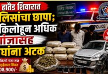 हातेड शिवारात पोलिसांचा छापा; ७ किलोहून अधिक गांजासह तिघांना अटक