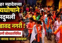 हर हर महादेवच्या जयघोषाने दुमदुमली अडावद नगरी ; श्रावणी सोमवारनिमित्त भव्य कावड यात्रा उत्साहात