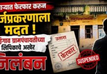 उताऱ्यात फेरफार करून कर्जप्रकरणाला मदत ; दहिगाव ग्रामपंचायतीच्या लिपिकाचे अखेर निलंबन