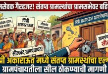 ग्रामसेवक गैरहजर राहिल्याने पिंप्री अकाराऊत येथे संतप्त ग्रामस्थांचा ग्रामसभेवर बहिष्कार ; ग्रामपंचायतीला सील ठोकण्याची मागणी