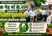 ‘एक पेड माँ के नाम’ उपक्रमांतर्गत वढोद्यात वृक्षारोपण ; पर्यावरण संवर्धनाचा संदेश