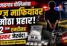 जळगाव पोलिसांचा ड्रग्ज माफियांवर मोठा प्रहार! 62 ग्रॅम एमडीसह तस्कर जेरबंद