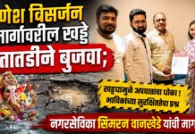 गणेश विसर्जन मार्गावरील खड्डे तातडीने बुजवा; नगरसेविका सिमरन वानखेडे यांची मागणी