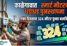 काळेगावात स्मार्ट मीटरची धडाधड पुनर्स्थापना; एका दिवसात ३२४ मीटर पुन्हा बसविले