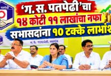 ‘ग. स. पतपेढी’चा १४ कोटी ११ लाखांचा नफा ; सभासदांना १० टक्के लाभांश
