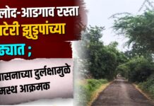 मालोद-आडगाव रस्ता काटेरी झुडुपांच्या वेढ्यात ; प्रशासनाच्या दुर्लक्षामुळे ग्रामस्थ आक्रमक