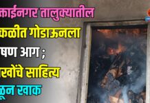 मुक्ताईनगर तालुक्यातील सुकळीत गोडाऊनला भीषण आग ; लाखोंचे साहित्य जळून खाक