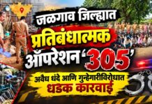 जळगाव जिल्ह्यात ‘प्रतिबंधात्मक ऑपरेशन ३०५’; पोलिसांची अवैध धंदे आणि गुन्हेगारीविरोधात धडक कारवाई