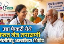उद्या फेकरी येथे मोफत नेत्र तपासणी व मोतीबिंदू शस्त्रक्रिया शिबिर