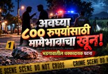 अवघ्या आठशे रुपयांच्या वादातून मामेभावाचा खून; धक्कादायक घटनेमुळे परिसरात खळबळ !
