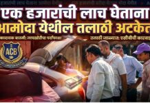 एक हजारांची लाच घेताना आमोदा येथील तलाठी अटकेत