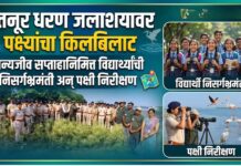 हतनूर धरण जलाशयावर पक्ष्यांचा किलबिलाट ; वन्यजीव सप्ताहानिमित्त विद्यार्थ्यांची निसर्गभ्रमंती अन् पक्षी निरीक्षण