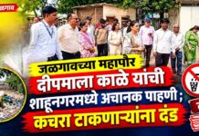 जळगावच्या महापौर दीपमाला काळे यांची शाहूनगरमध्ये अचानक पाहणी ; कचरा टाकणाऱ्यांना दंड