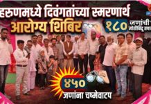 मेहरूणमध्ये दिवंगतांच्या स्मरणार्थ आरोग्य शिबिर ; ४५० जणांना चष्मेवाटप, १८० जणांची मोतीबिंदू तपासणी